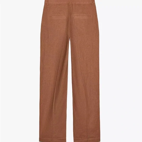 Zara Elegant Brown Women's Linen Pant Set - Picture 5 of 12